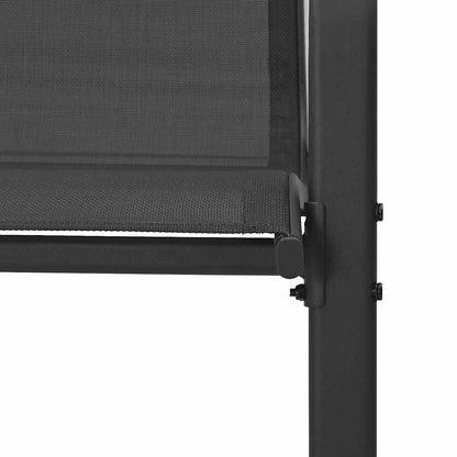 Stackable Garden Chairs 6 pcs Black Textilene Fabric