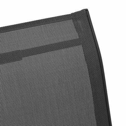 Stackable Garden Chairs 6 pcs Black Textilene Fabric