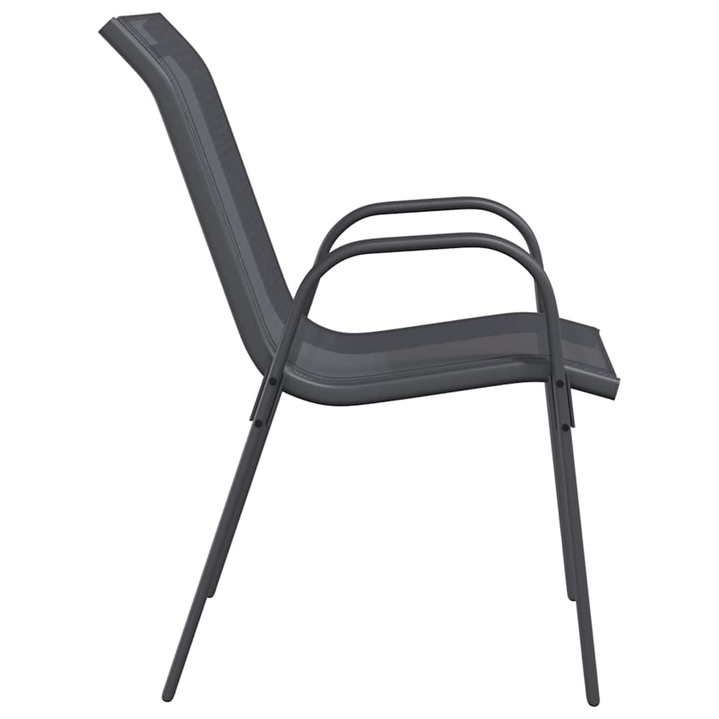 Stackable Garden Chairs 6 pcs Grey Textilene Fabric