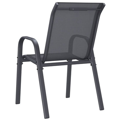 Stackable Garden Chairs 6 pcs Grey Textilene Fabric