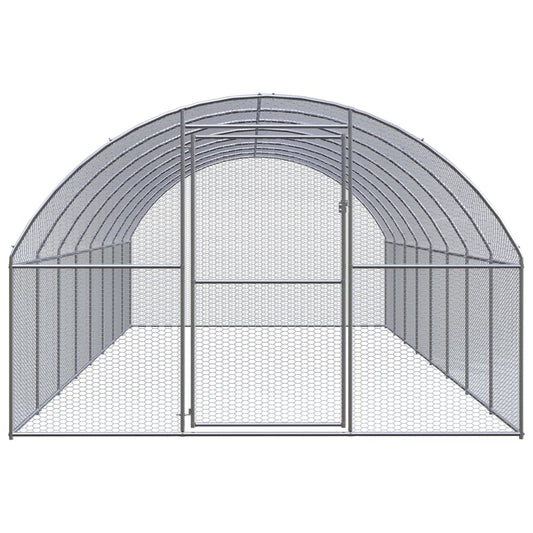 Outdoor Chicken Coop 3x8x2 m Galvanised Steel