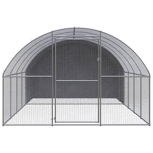 Outdoor Chicken Coop 3x4x2 m Galvanised Steel