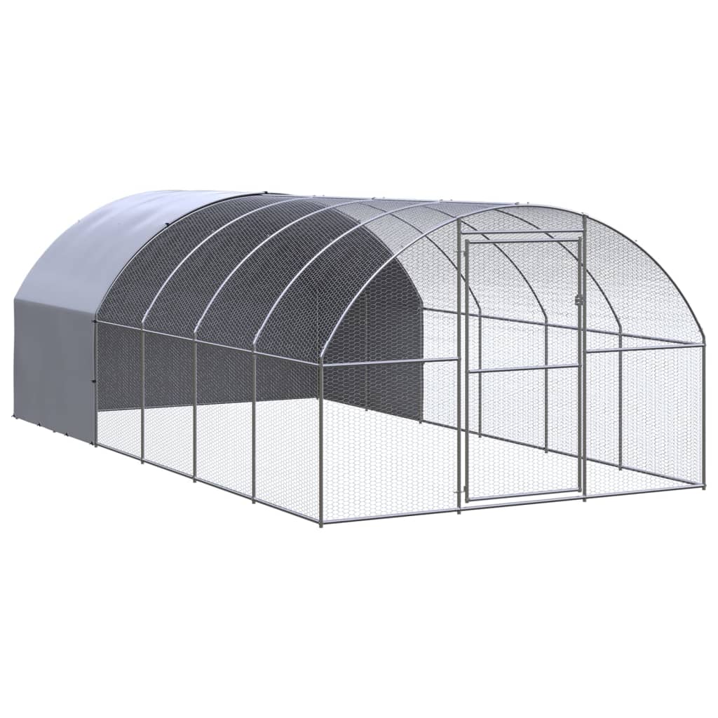 Chicken Coop | Silver and silver grey | Galvanised steel, Polyethylene