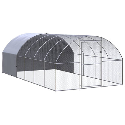 Chicken Coop | Silver and silver grey | Galvanised steel, Polyethylene