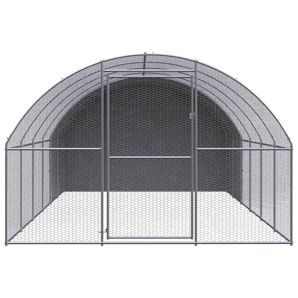 Chicken Coop | Silver and silver grey | Galvanised steel, Polyethylene