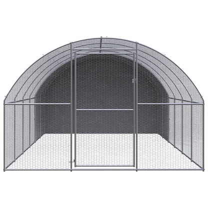 Chicken Coop | Silver and silver grey | Galvanised steel, Polyethylene