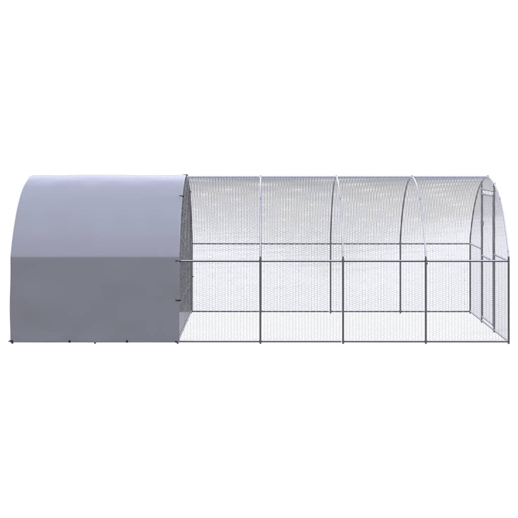Chicken Coop | Silver and silver grey | Galvanised steel, Polyethylene