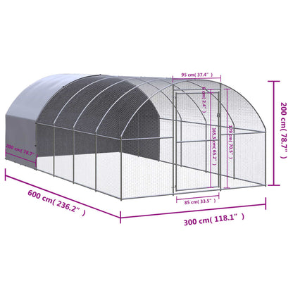 Chicken Coop | Silver and silver grey | Galvanised steel, Polyethylene