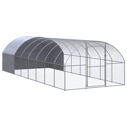 Chicken Coop | Silver | Galvanised Steel | Large | Seats Many