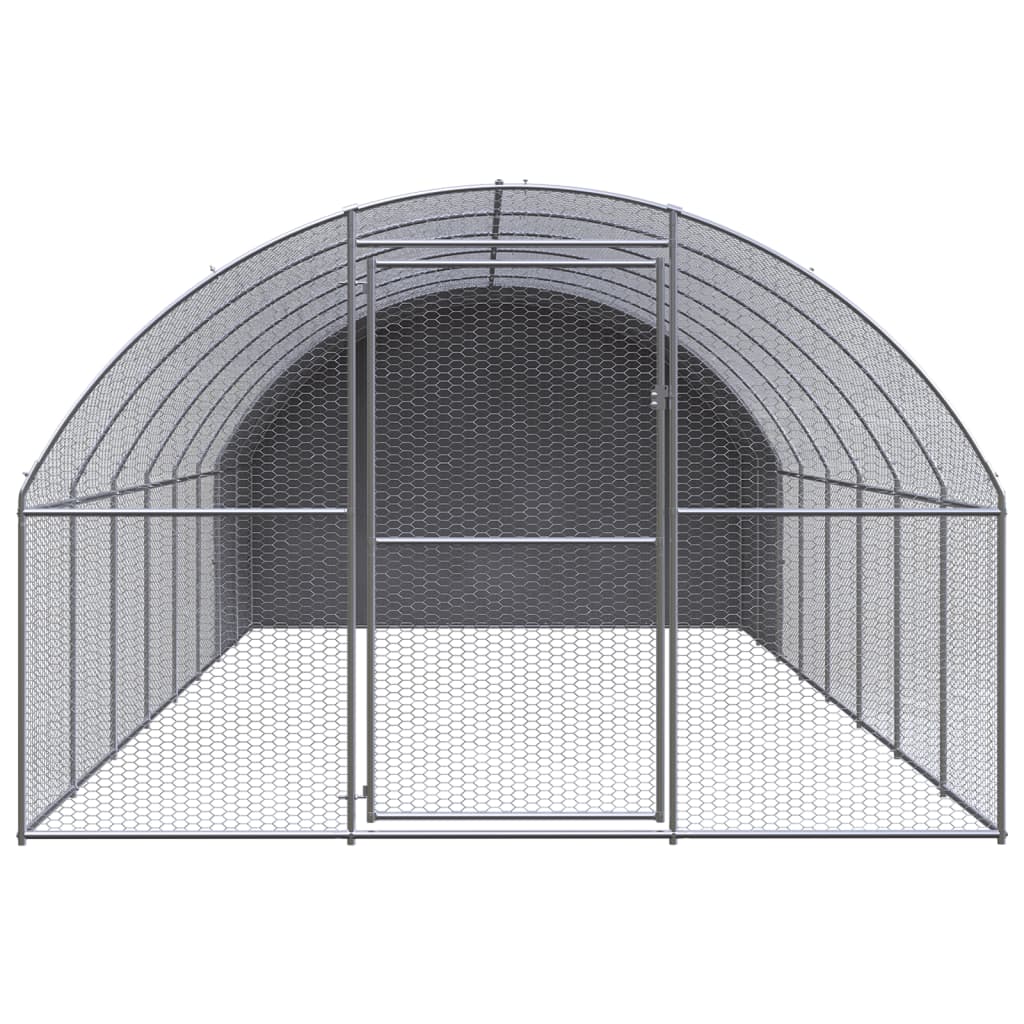 Chicken Coop | Silver | Galvanised Steel | Large | Seats Many