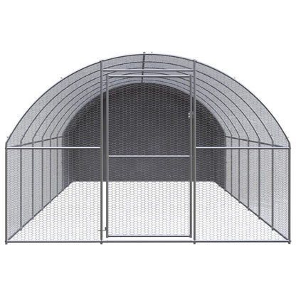 Chicken Coop | Silver | Galvanised Steel | Large | Seats Many