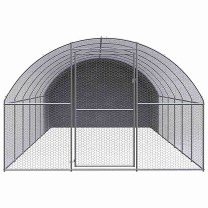 Outdoor Chicken Coop 3x8x2 m Galvanised Steel