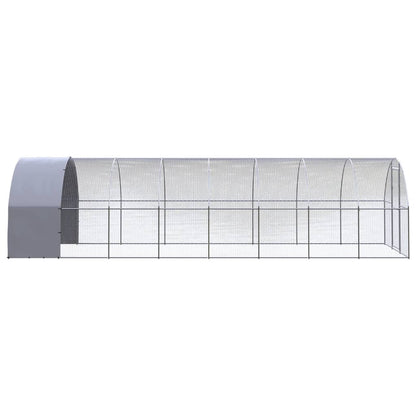 Chicken Coop | Silver | Galvanised Steel | Large | Seats Many