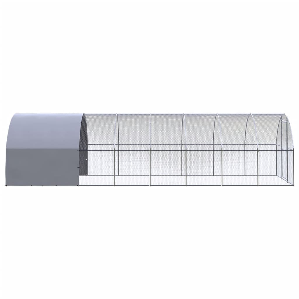 Chicken Coop | Silver | Galvanised Steel | Large | Seats Many