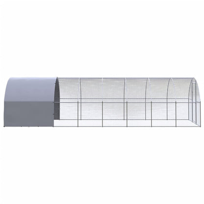 Chicken Coop | Silver | Galvanised Steel | Large | Seats Many