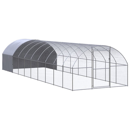 Chicken Coop | Silver and Silver Grey | Galvanized Steel | Large