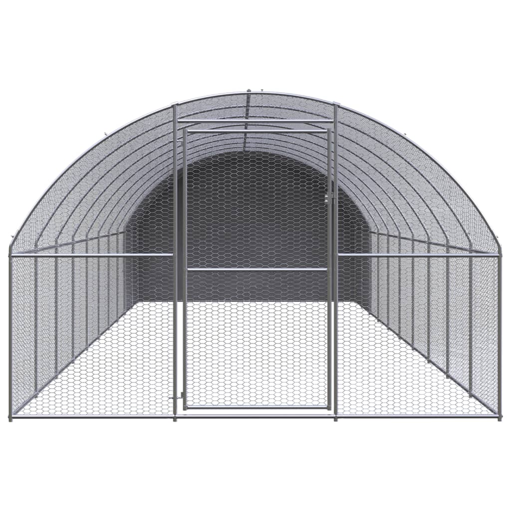 Chicken Coop | Silver and Silver Grey | Galvanized Steel | Large
