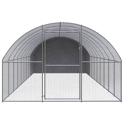 Chicken Coop | Silver and Silver Grey | Galvanized Steel | Large