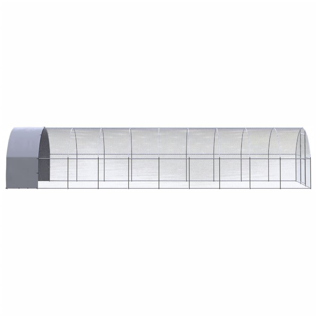 Chicken Coop | Silver and Silver Grey | Galvanized Steel | Large