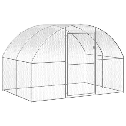 Chicken Coop | Silver and Silver Grey | Galvanized Steel | Large