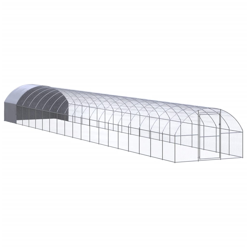 Chicken Coop | Silver, Silver Grey | Galvanised Steel, Polyethylene