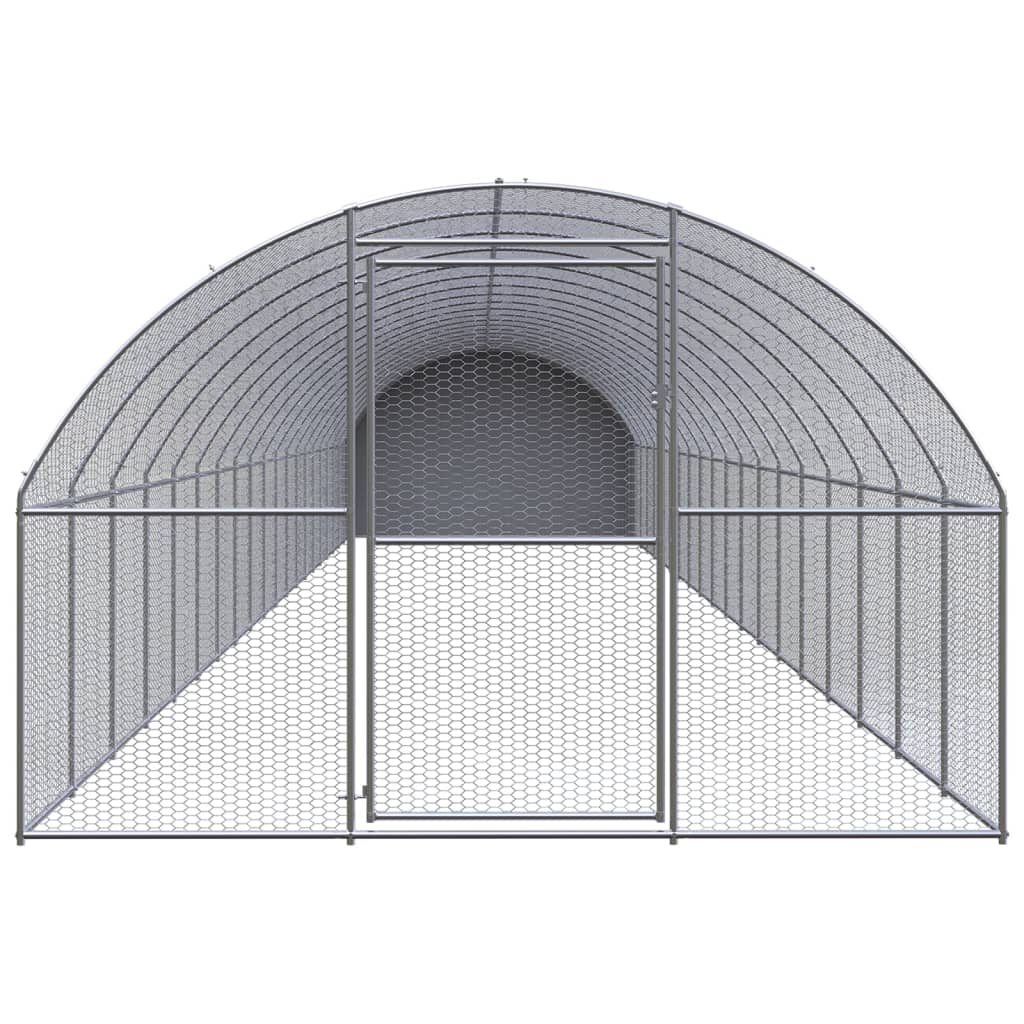 Chicken Coop | Silver, Silver Grey | Galvanised Steel, Polyethylene