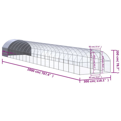 Chicken Coop | Silver, Silver Grey | Galvanised Steel, Polyethylene