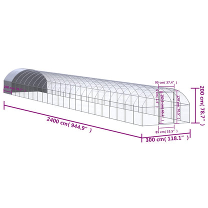 Chicken Coop | Silver and silver grey | Galvanised steel, Polyethylene