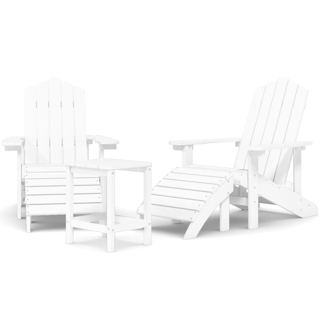 Garden Chair | White | HDPE | Standard | Detachable | Adirondack Chair