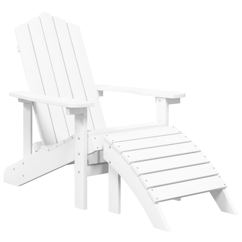 Garden Chair | White | HDPE | Standard | Detachable | Adirondack Chair