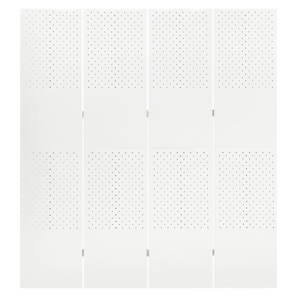 4-Panel Room Dividers 2 pcs White 160x180 cm Steel