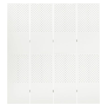 4-Panel Room Dividers 2 pcs White 160x180 cm Steel