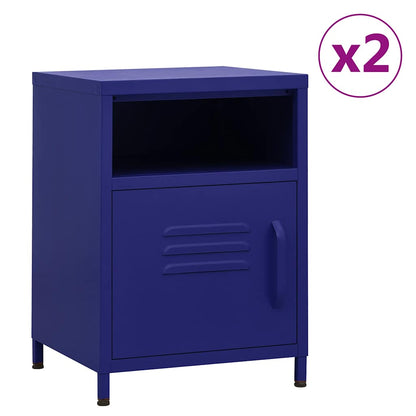 Nightstands 2 pcs Navy Blue 35x35x51 cm Steel