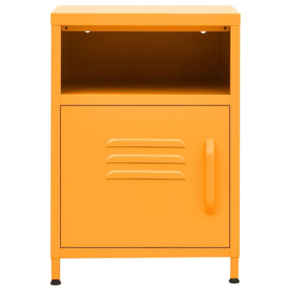 Nightstands 2 pcs Mustard Yellow 35x35x51 cm Steel