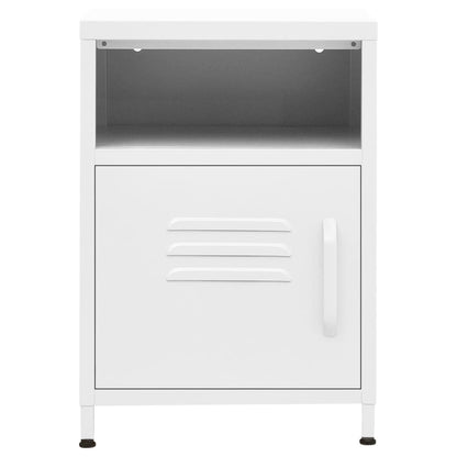 Nightstands 2 pcs White 35x35x51 cm Steel