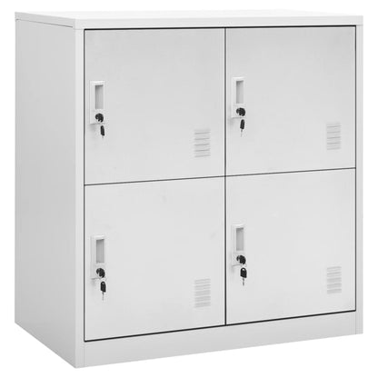 Locker Cabinet | Set of 2 | Light grey | Steel | 92.5 cm tall, compact