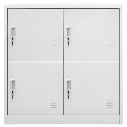 Locker Cabinet | Set of 2 | Light grey | Steel | 92.5 cm tall, compact