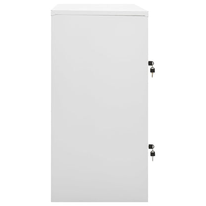 Locker Cabinet | Set of 2 | Light grey | Steel | 92.5 cm tall, compact