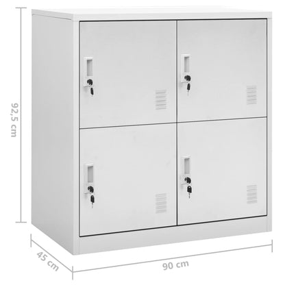 Locker Cabinet | Set of 2 | Light grey | Steel | 92.5 cm tall, compact