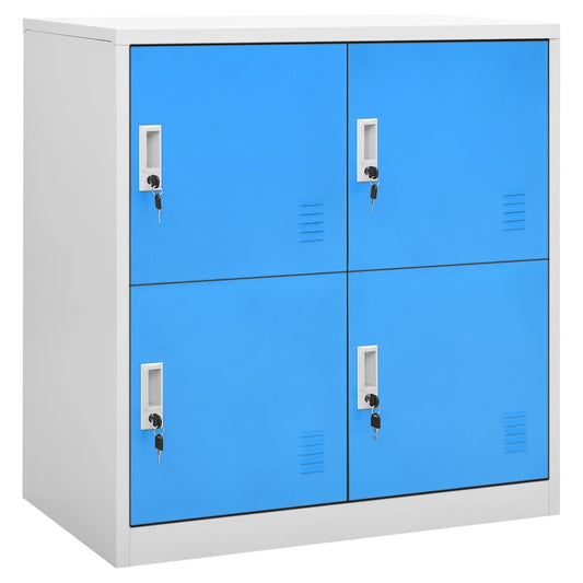 Locker Cabinets 2 pcs Light Grey and Blue 90x45x92,5 cm Steel