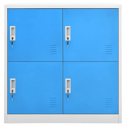 Locker Cabinet |  Set of 2 | Light grey and blue | Steel | 90x45x92.5 cm
