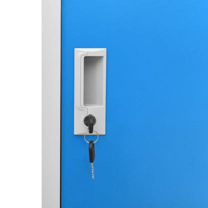 Locker Cabinet | Set of 5 | Light grey and blue | Steel | Medium
