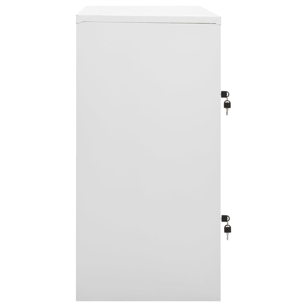 Locker Cabinet | Set of 5 | Light grey and red | Steel | Medium