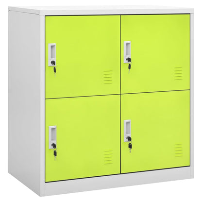 Locker Cabinet | Set of 5 | Light Grey and Green | Steel | Medium
