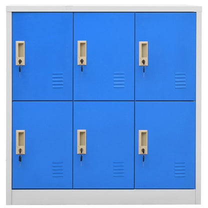 Locker Cabinet | Set of 2 | Light grey and blue | Steel