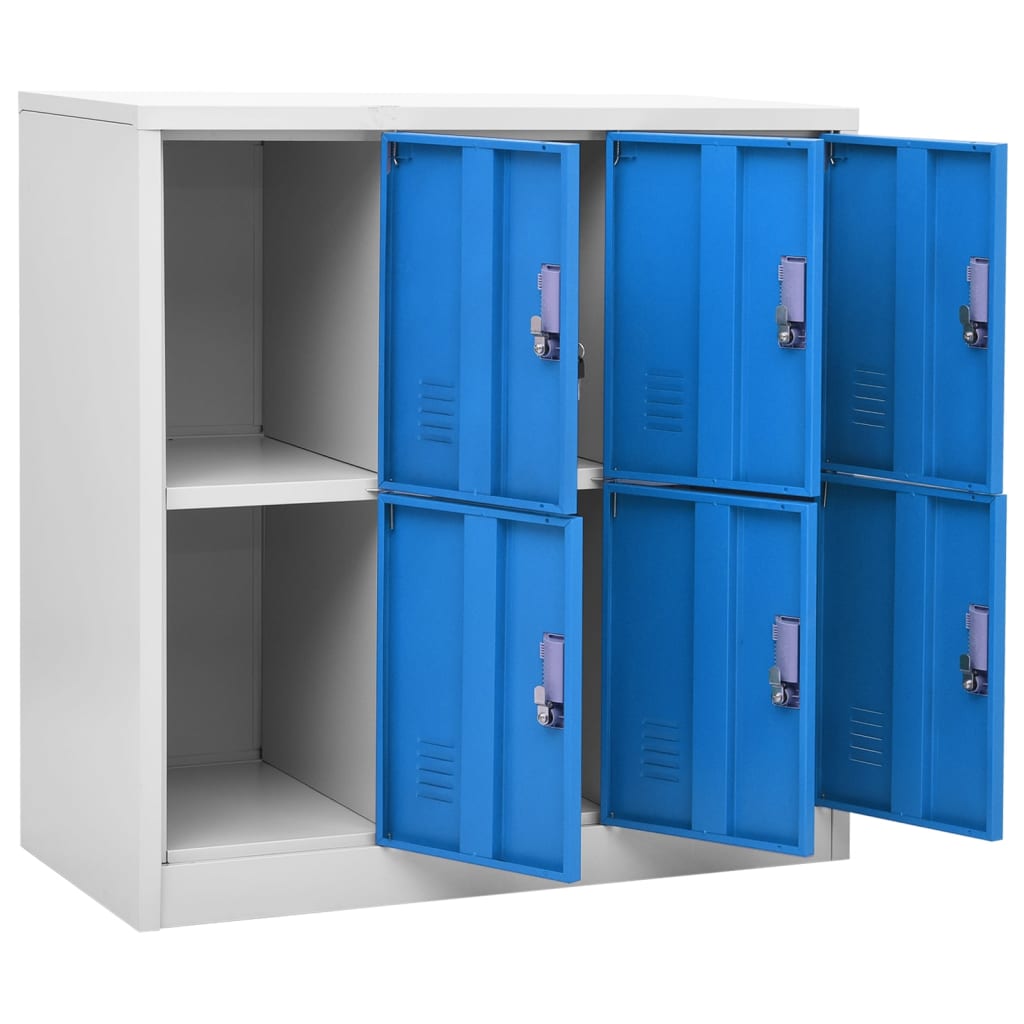 Locker Cabinet | Set of 2 | Light grey and blue | Steel