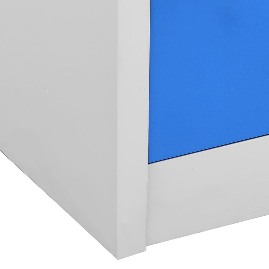 Locker Cabinet | Set of 2 | Light grey and blue | Steel