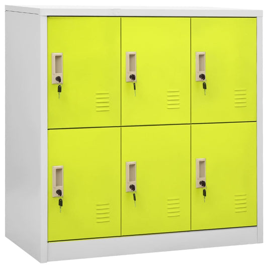 Locker Cabinets 2 pcs Light Grey and Green 90x45x92.5 cm Steel