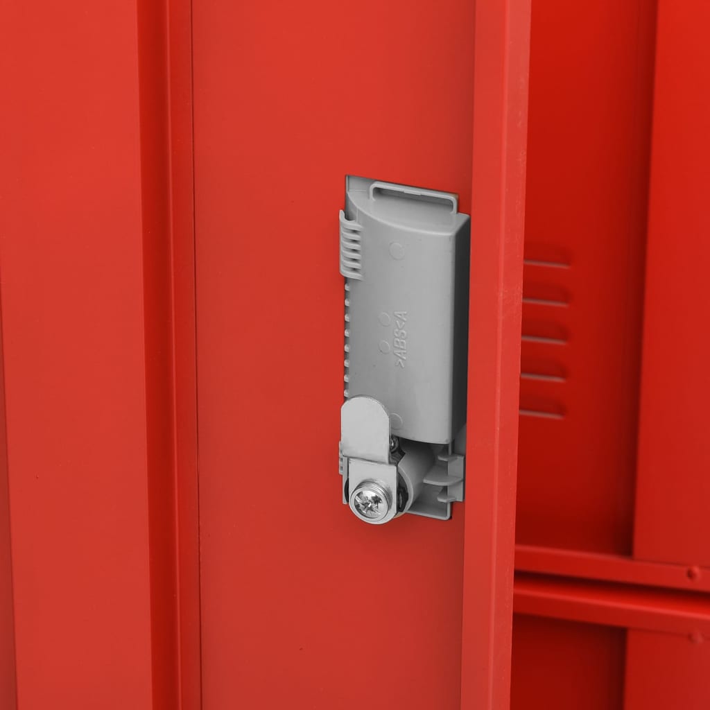 Locker Cabinets 5 pcs Light Grey and Red 90x45x92.5 cm Steel
