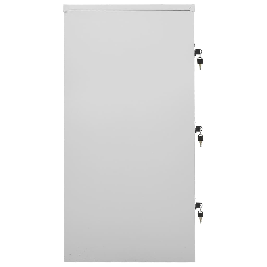 Locker Cabinet | Set of 2 | Light grey and green | Steel | Medium